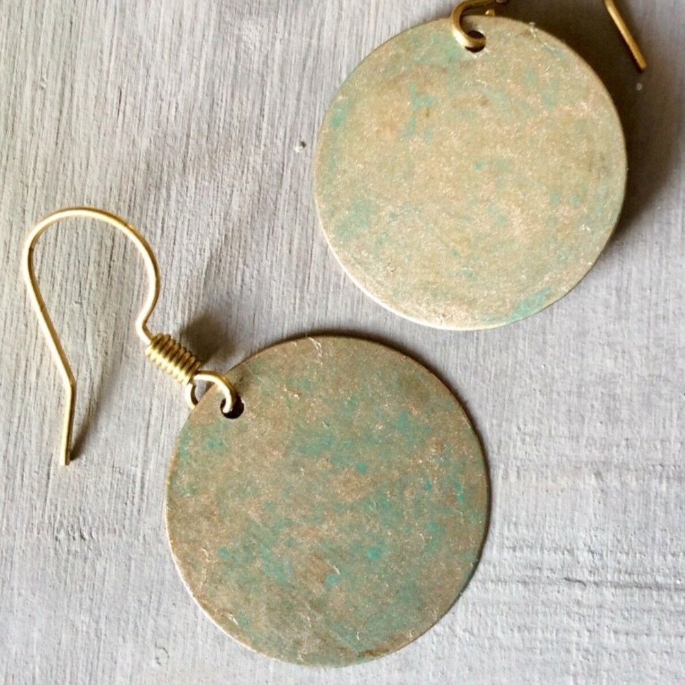 Eco friendly brass Antique Patina Earrings NEW